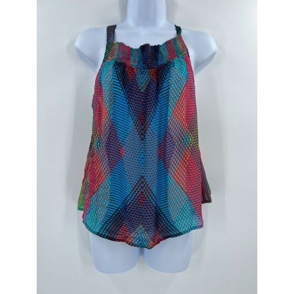 Anthro S Conditions Apply Smocked Sheer Halter Top - Picture 1 of 10
